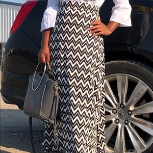 Studded Chevron Black and White Skirt